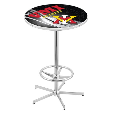Holland Bar Stool Co 42" Chrome Virginia Military Institute Pub Table, 36" dia. Top L216C4236VAMilI-D2